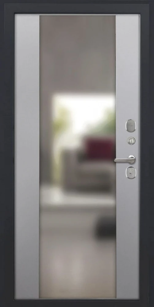 Входная дверь ДвериПРО Elfy Алиса (16мм, ПВХ софт грей, зеркало) DPRO220487 внутренняя сторона