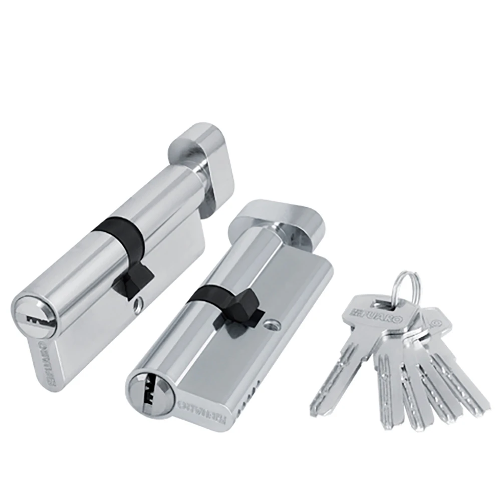 Фото Цилиндровый механизм (200 ZM/80) 2000ZMKnob80(40+10+30) CP хром 5Key с вертушкой