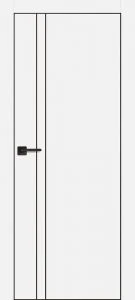 Межкомнатная дверь PX-20  черная кромка с 4-х ст. Белый матовый