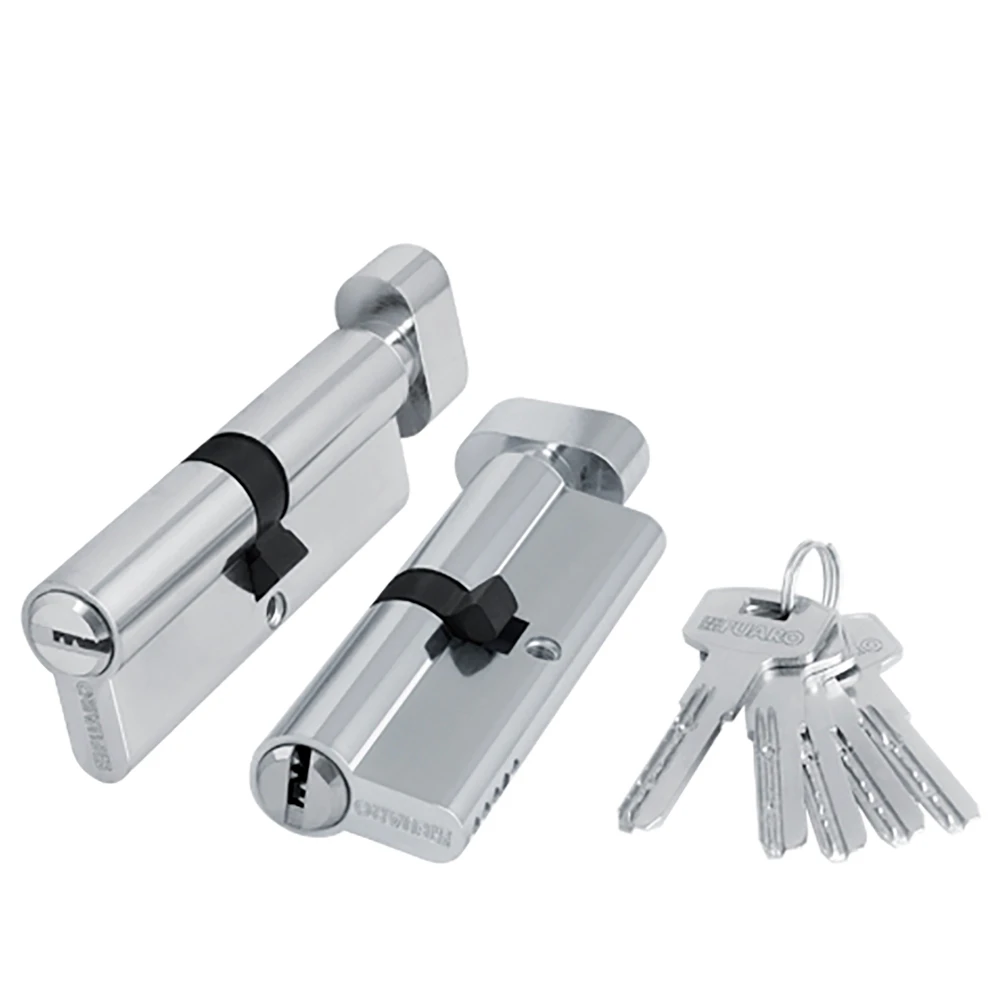 Фото Цилиндровый механизм (200 ZM/80) 2000ZMKnob80(35+10+35) CP хром 5Key с вертушкой