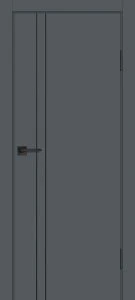 Межкомнатная дверь P-20 AL черный молдинг Графит