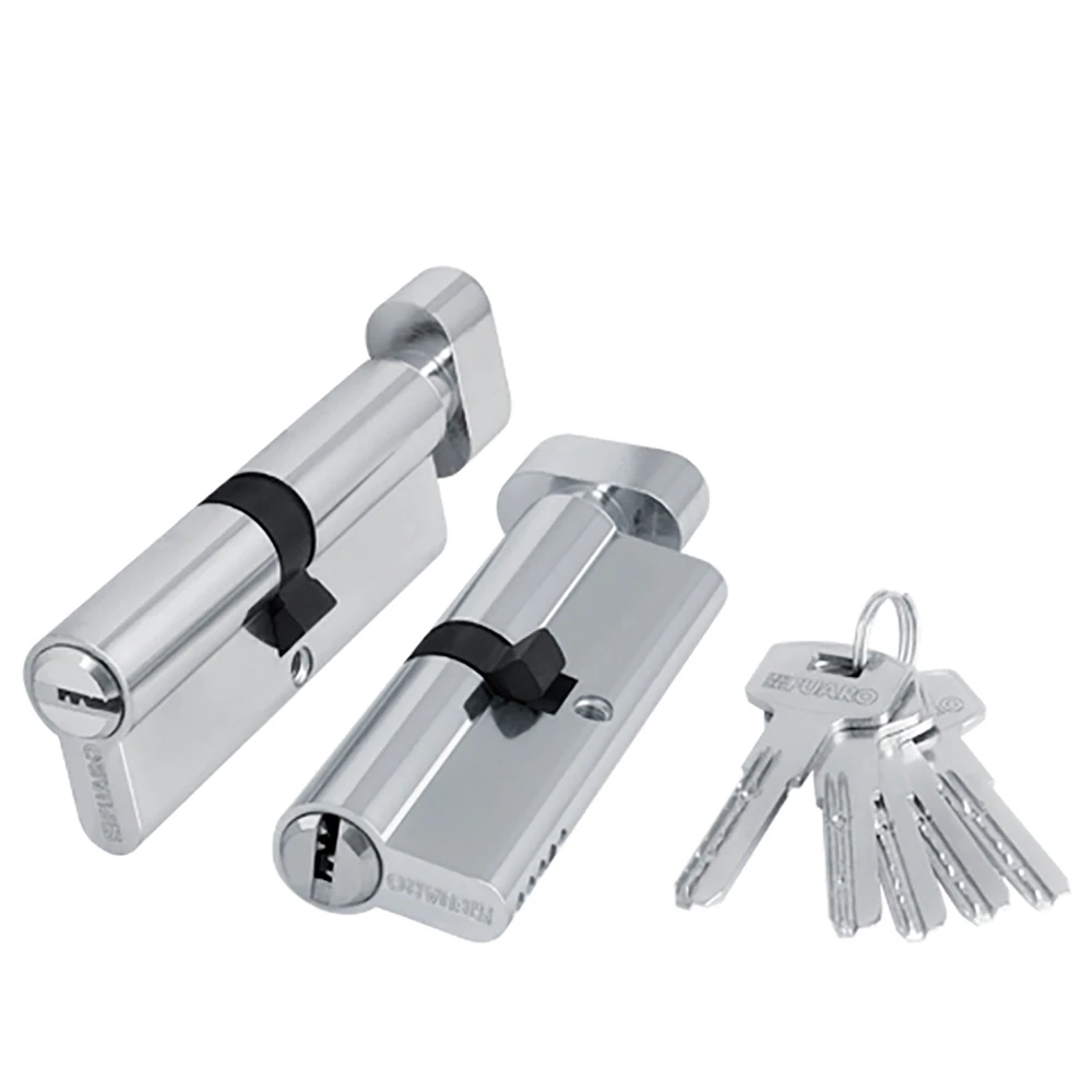 Фото Цилиндровый механизм (200 ZM/80) 2000ZMKnob80(30+10+40) CP хром 5Key с вертушкой