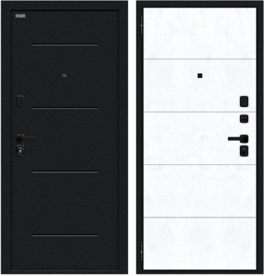 Дверь Браво Граффити-1 Инсайд/SBlack Букле черное/Snow Art