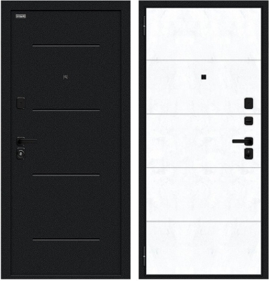 Дверь Браво Граффити-1 Инсайд/SBlack Букле черное/Snow Art