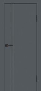 Межкомнатная дверь P-20 AL черный молдинг Графит матовый
